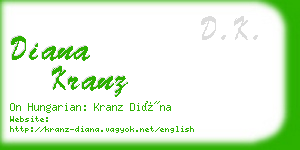 diana kranz business card